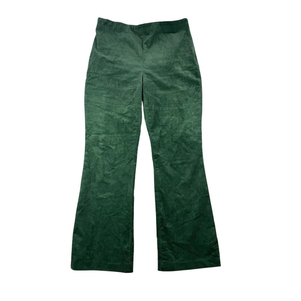 Tuckernuck Ashford Pants XL Green Corduroy Kick Flare High Rise Side Zip Ankle